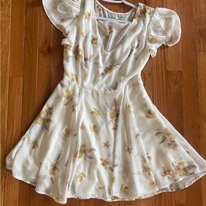 Kimchi Blue Floral Dress in Cream and Yellow